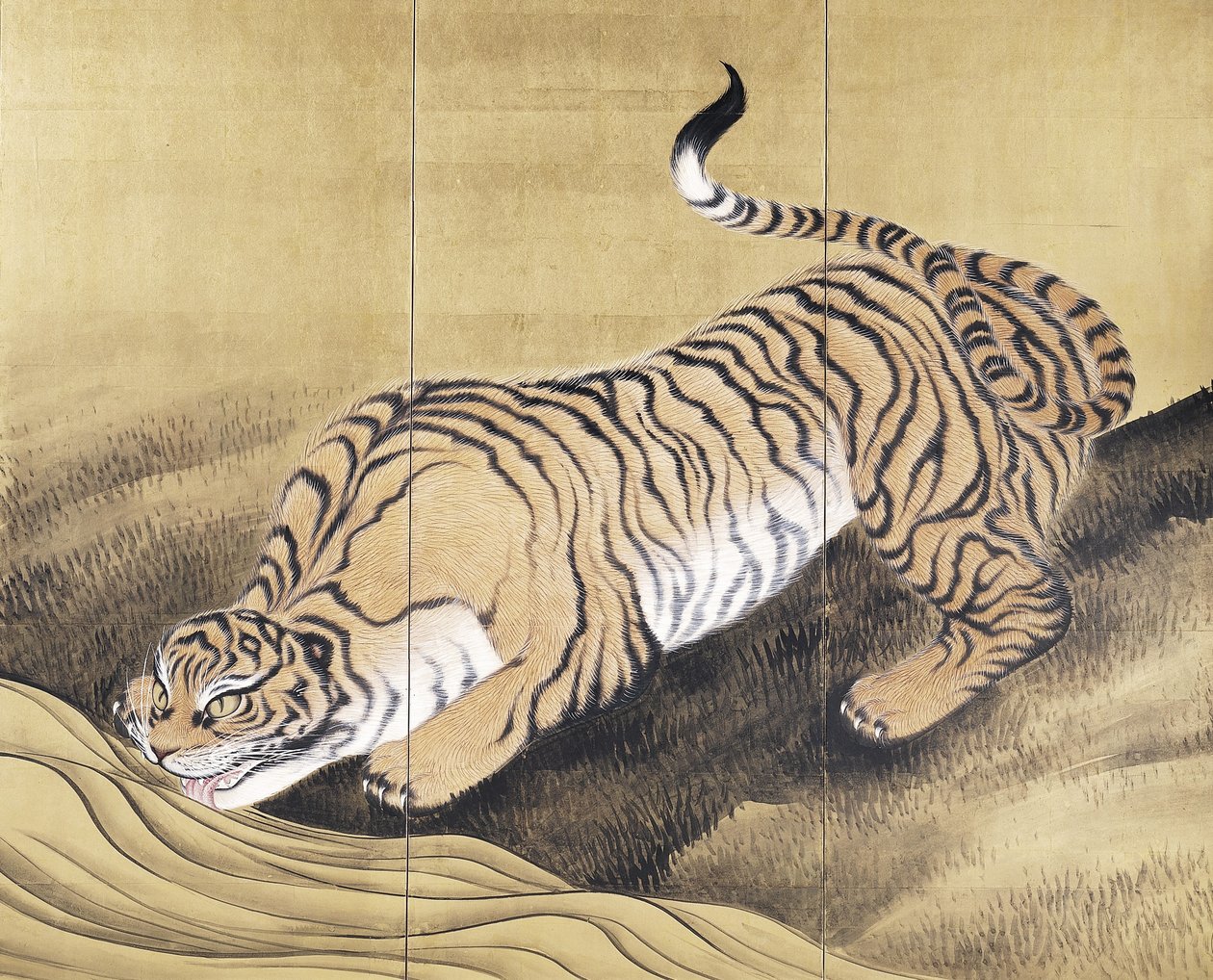 Tigres dans un paysage - Obun Kunii