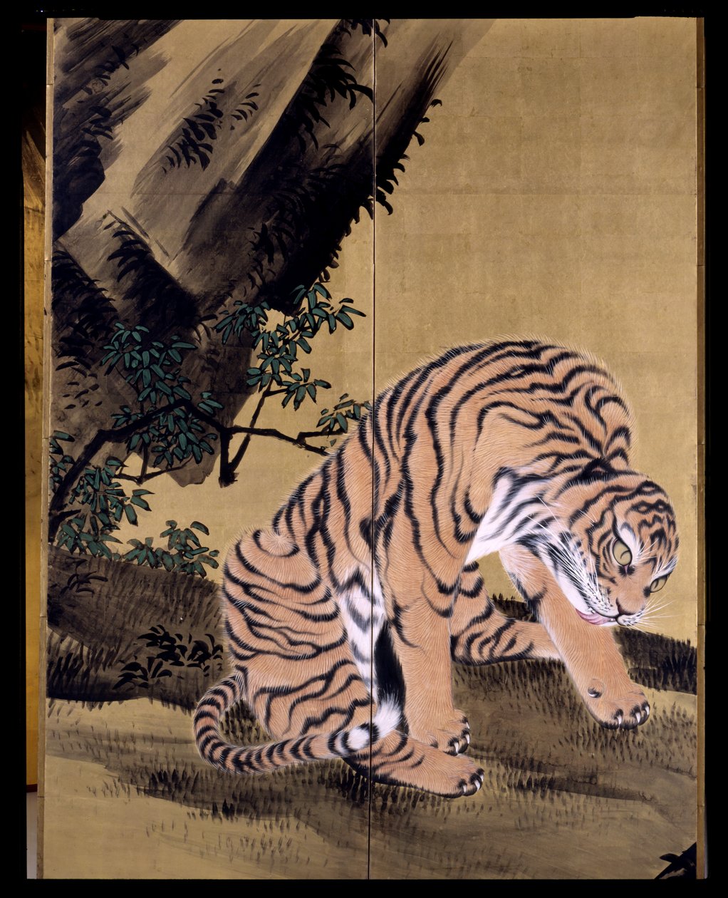 Tigres dans un paysage - Obun Kunii