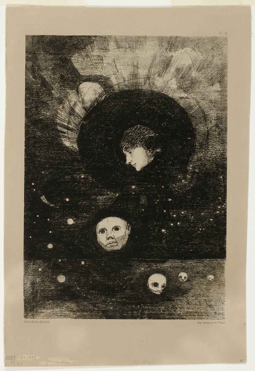 Germination, planche deux de Dans les rêves - Odilon Redon