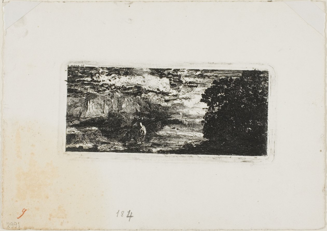 Cavalier sous un ciel orageux - Odilon Redon