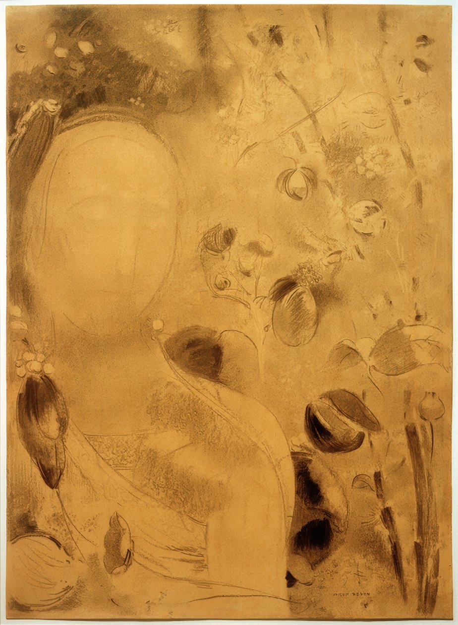 Le Rêve, fleurs et visage - Odilon Redon