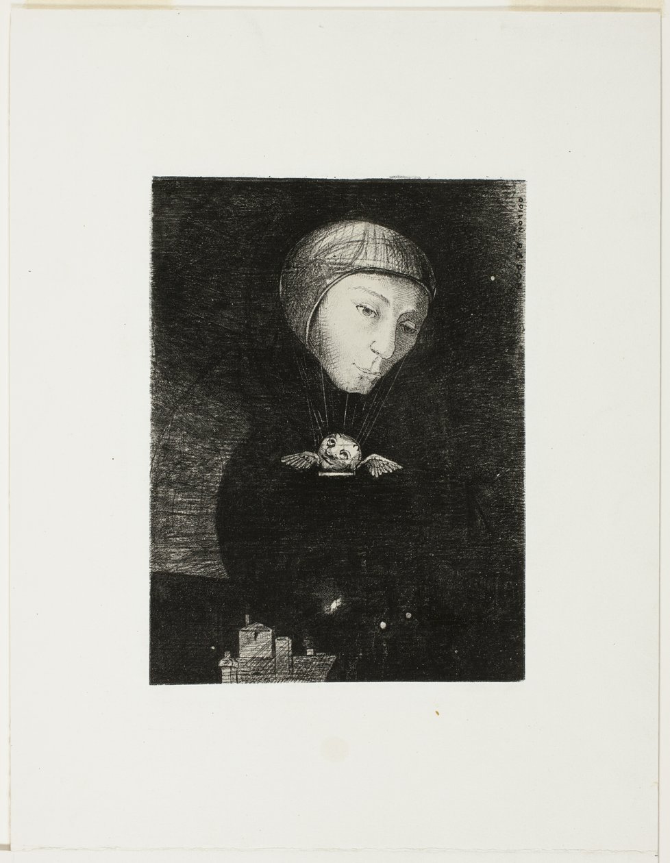 Ascension triste, planche neuf de Dans les rêves - Odilon Redon