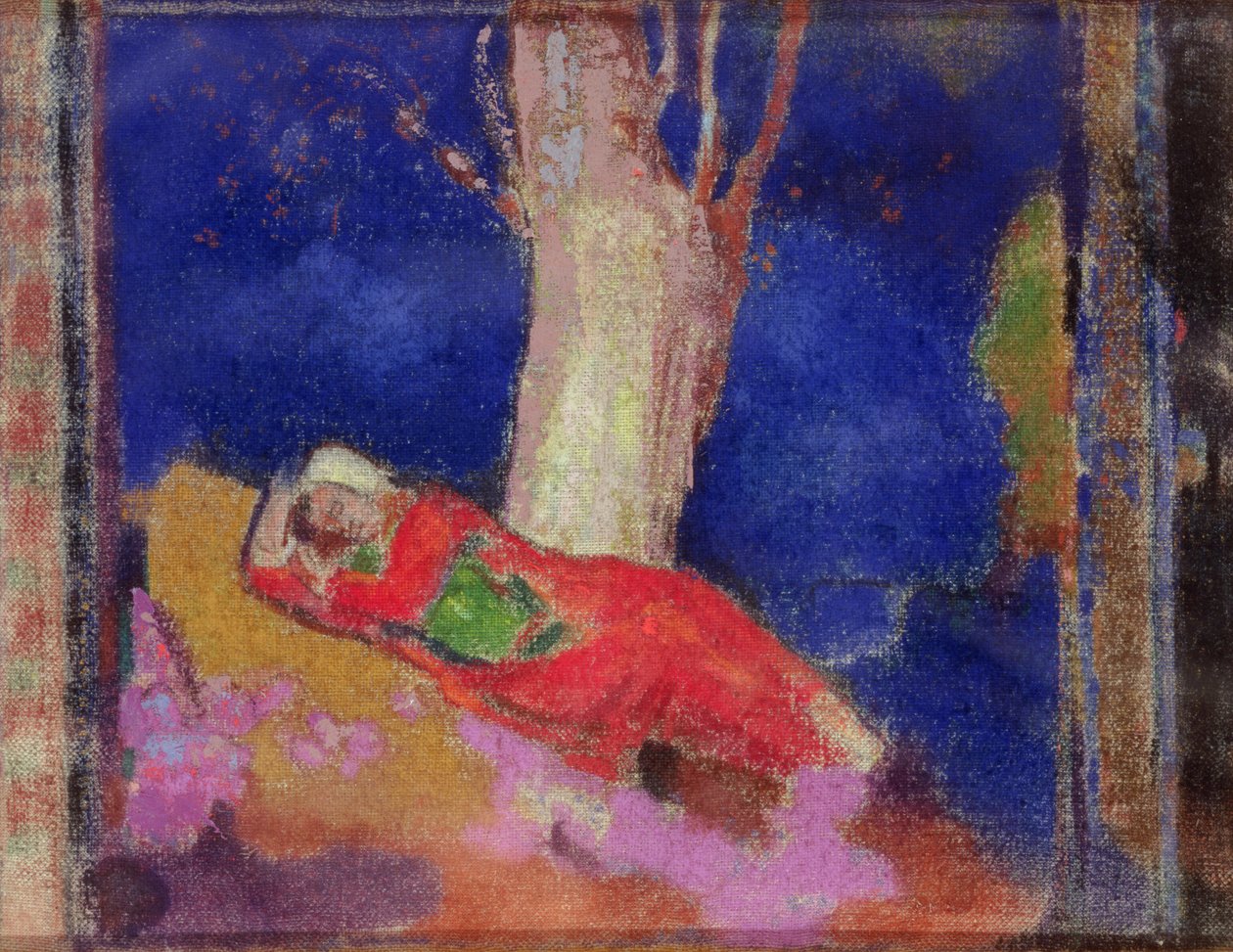 Femme dormant sous un arbre - Odilon Redon