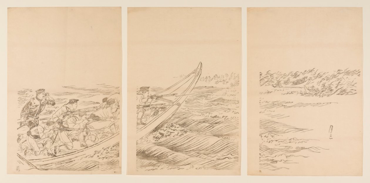 Un conflit sur la rivière Yalu - Ogata Gessan