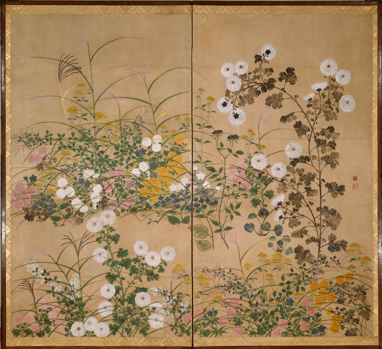 Plantes à fleurs en automne, 18ème siècle - Ogata Korin