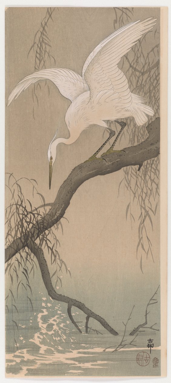 Aigrette Garzette, c.1910 - Ohara Koson