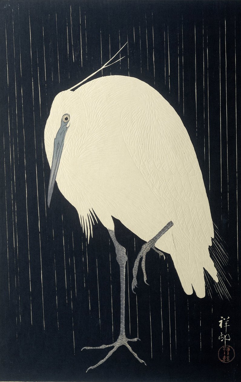 Aigrette sous la pluie, 1925-36 - Ohara Koson