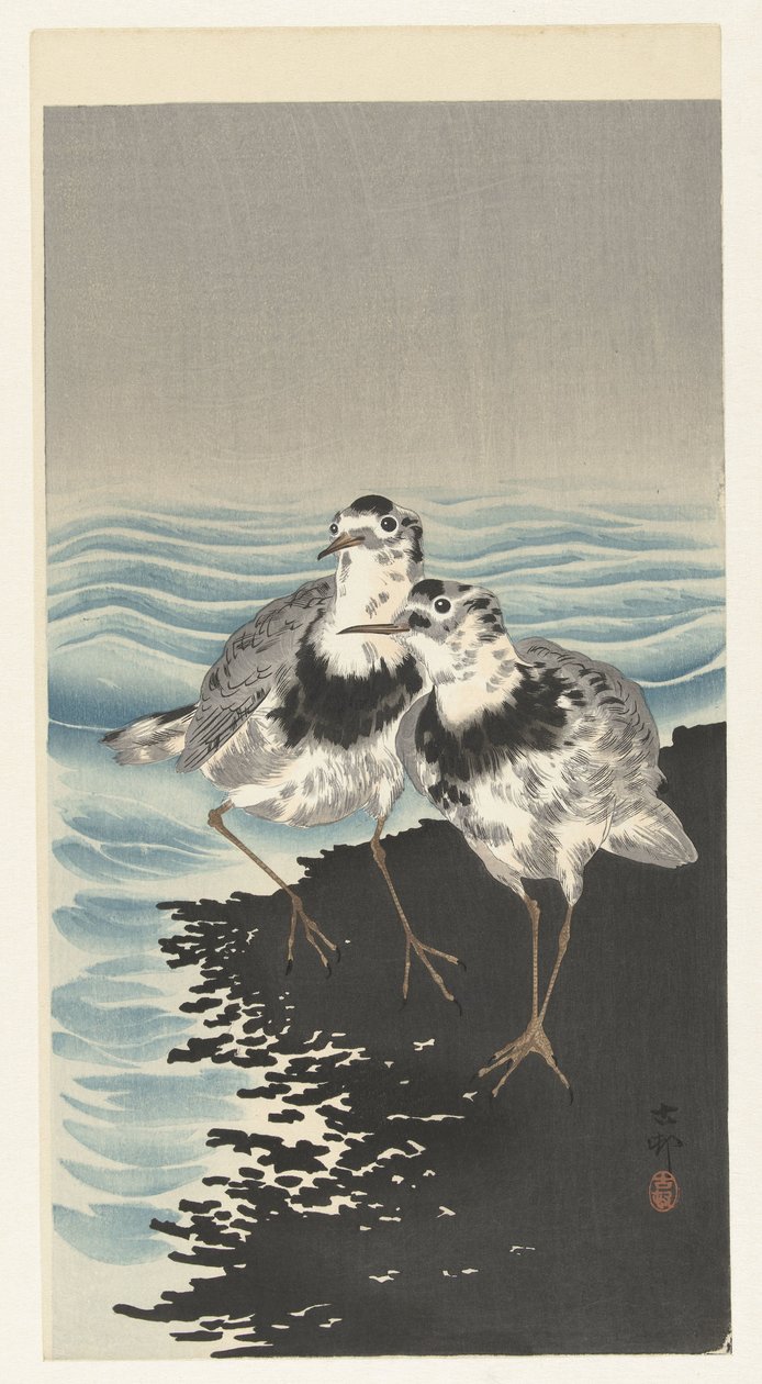 Grands bécasseaux maubèches - Ohara Koson