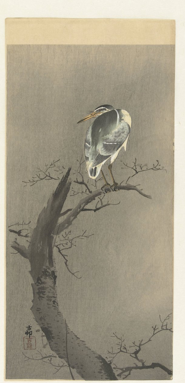 Héron sur une branche - Ohara Koson