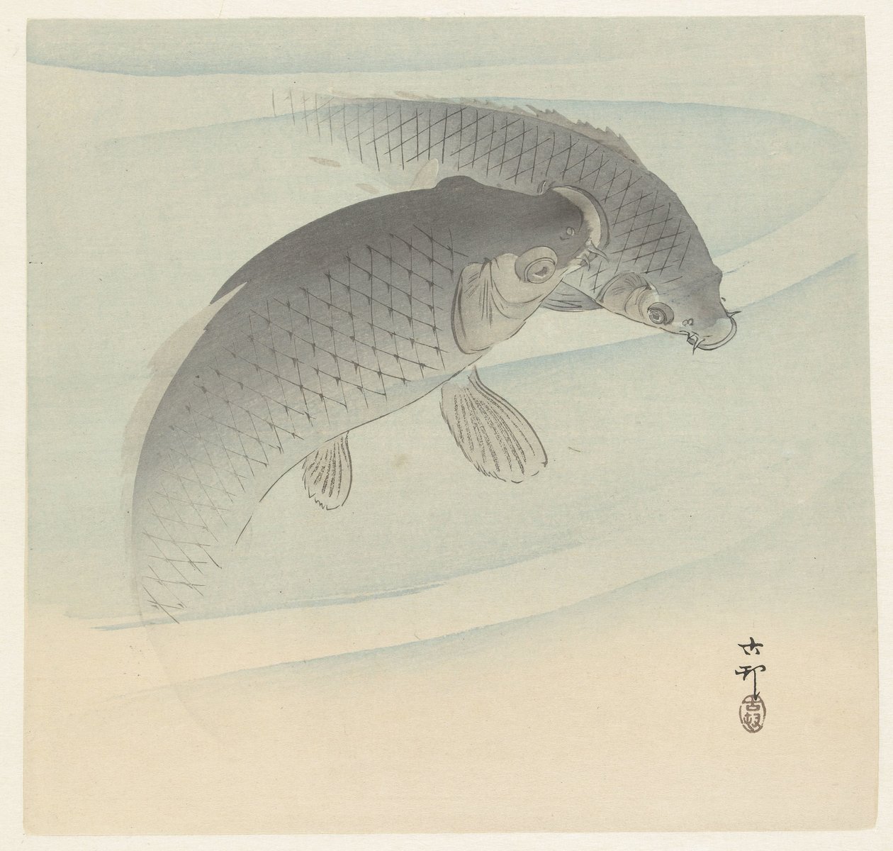 Deux carpes - Ohara Koson