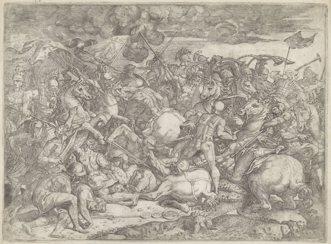 Bataille du pont Milvius - Orazio Farinati (attributed to)