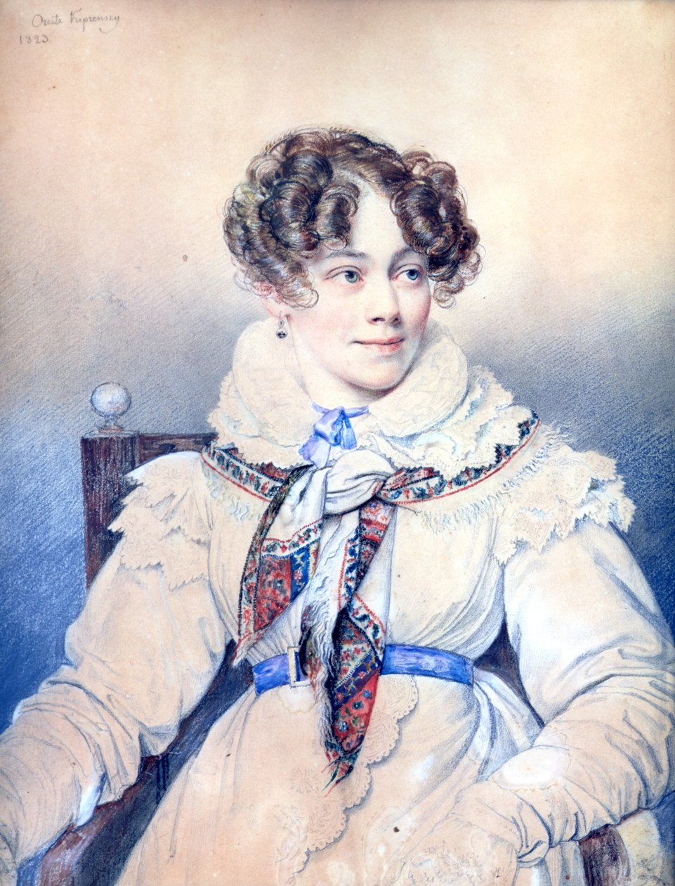Portrait de Sophie Rostopchine (1799-1874) Comtesse de Ségur, 1823 - Orest Adamovich Kiprensky