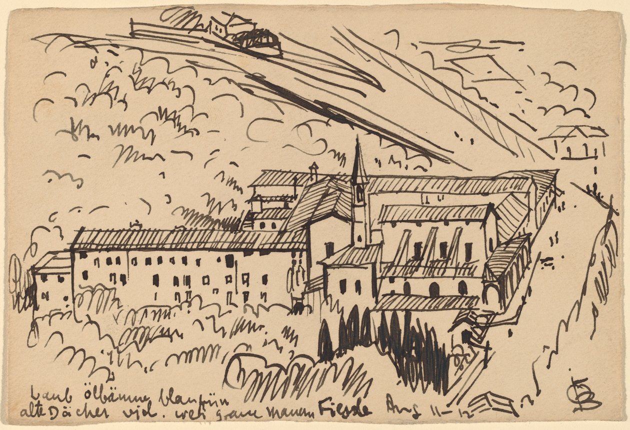 Fiesole, cloître de S. Domenico - Oscar F. Bluemner