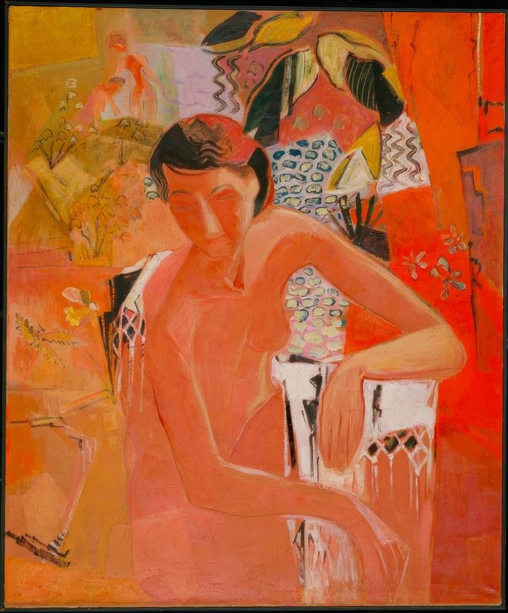 Baigneuse avec châle à franges - Oskar Moll