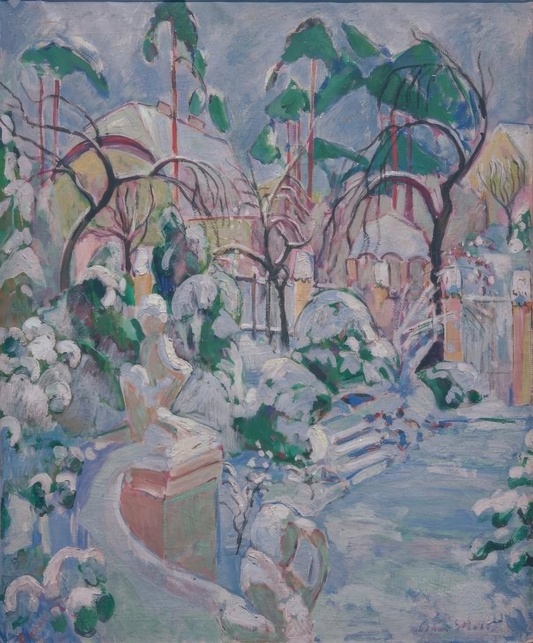 Jardin sous la neige - Oskar Moll