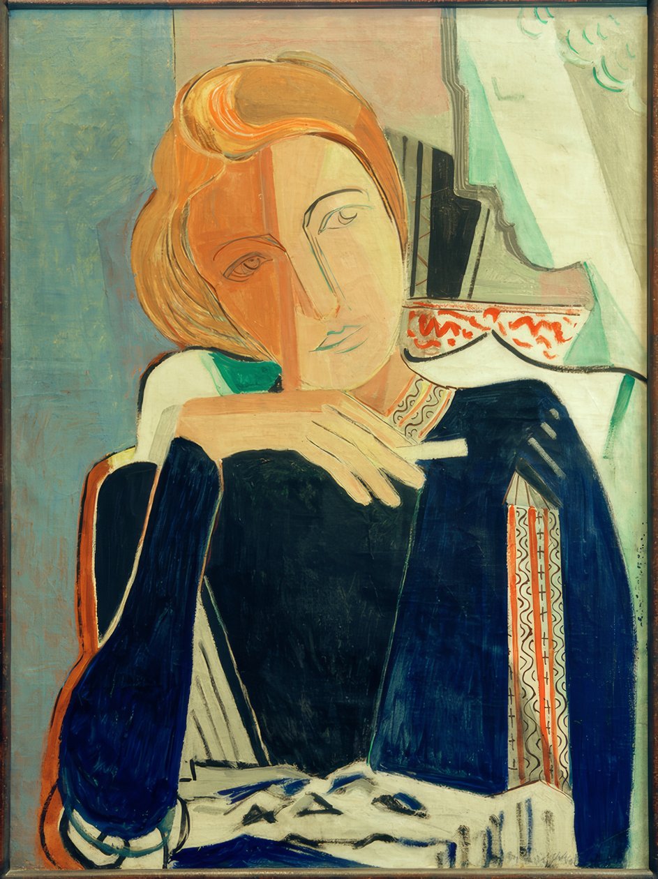 Inge II, en bleu foncé avec cigarette - Oskar Moll