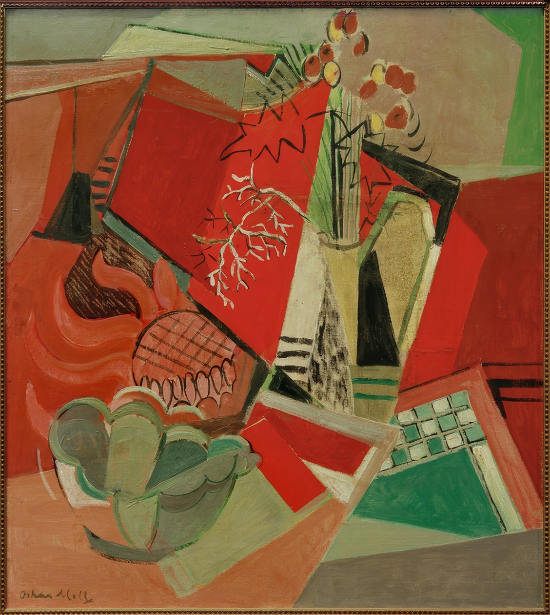 Composition avec lysimaque et bol - Oskar Moll