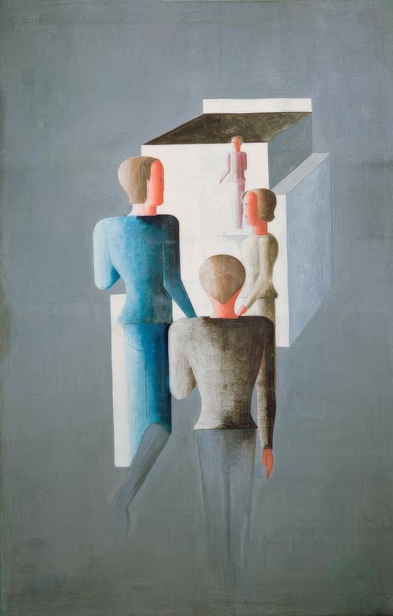Quatre figures et un cube - Oskar Schlemmer