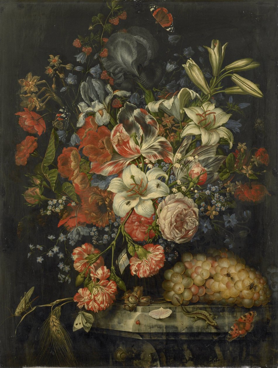 Nature morte avec fleurs et fruits - Ottmar Elliger (I)
