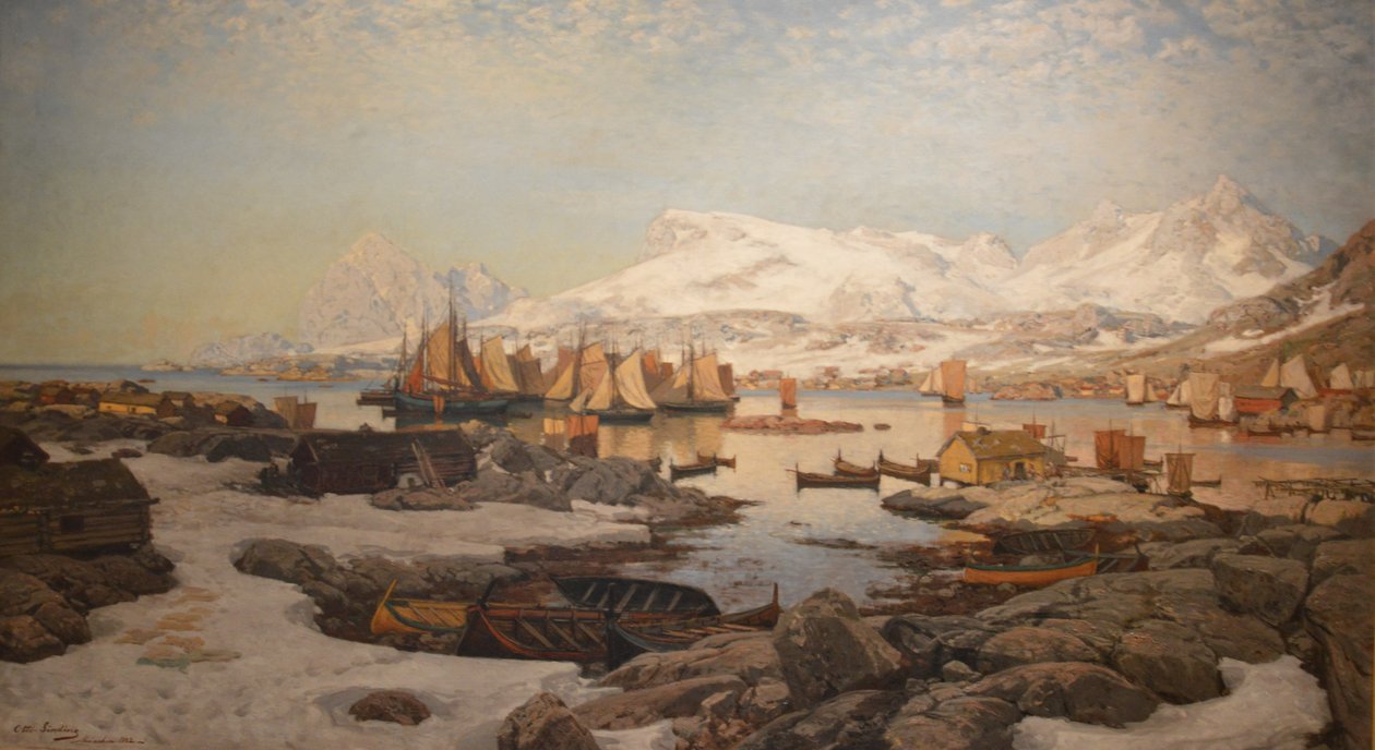 Jour de printemps à Lofoten - Otto Sinding