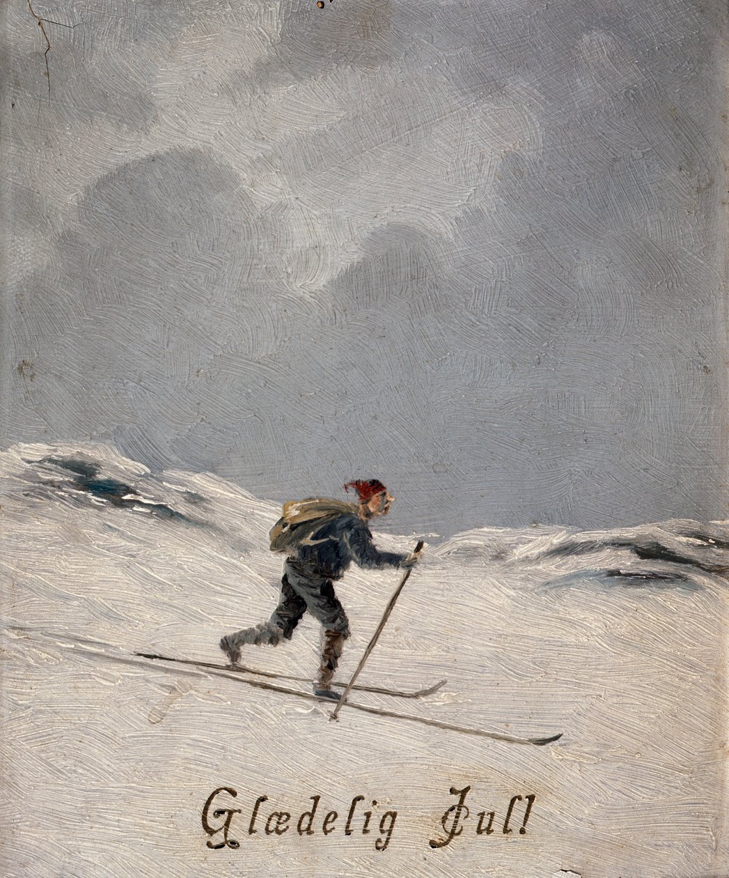 Skieur (Joyeux Noël), vers 1880 - Otto Henning