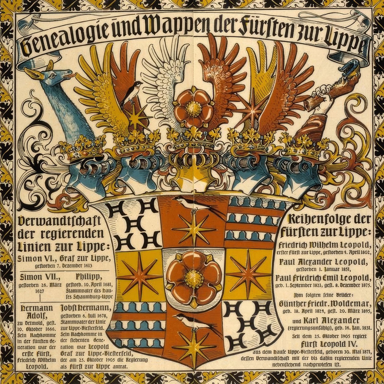 Généalogie et armoiries des princes de Lippe - Otto Hupp
