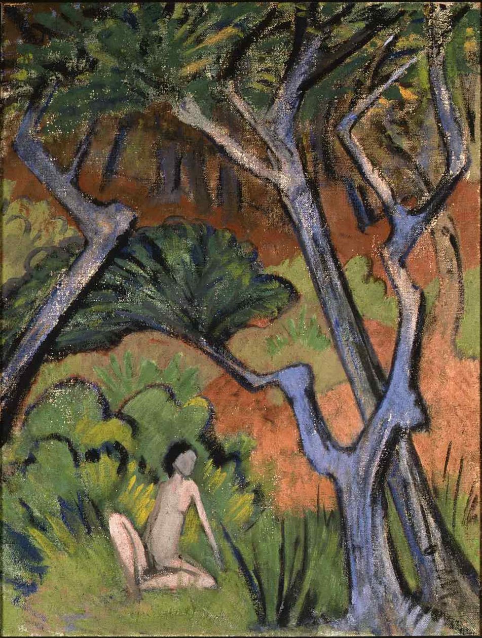 Paysage forestier avec nu, 1924 - Otto Mueller