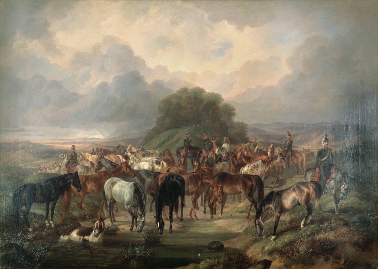Transport conduit par des uhlans - Otto Stotz