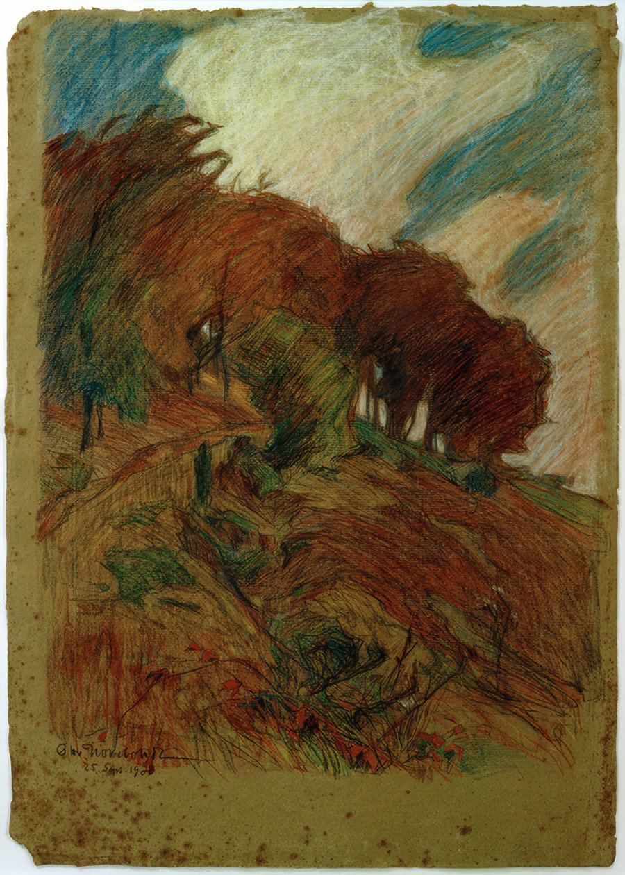 Chemin en pente avec des arbres - Otto Ubbelohde