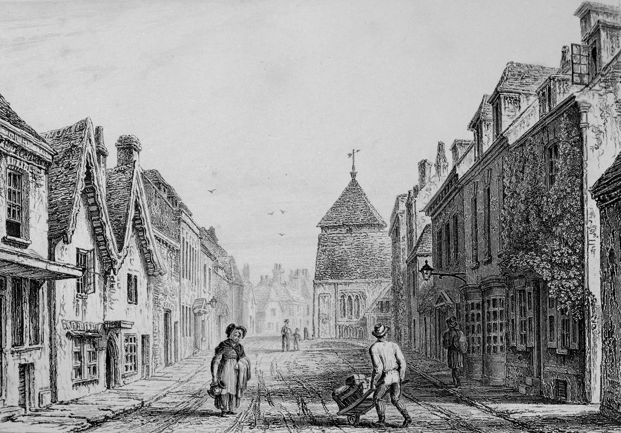 Cheesehill Street Winchester, vers 1830 (gravure) - Owen Brown Carter