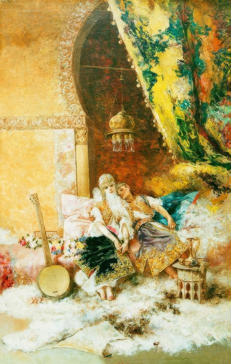 Scène de palais avec dames du harem - Pablo Salinas