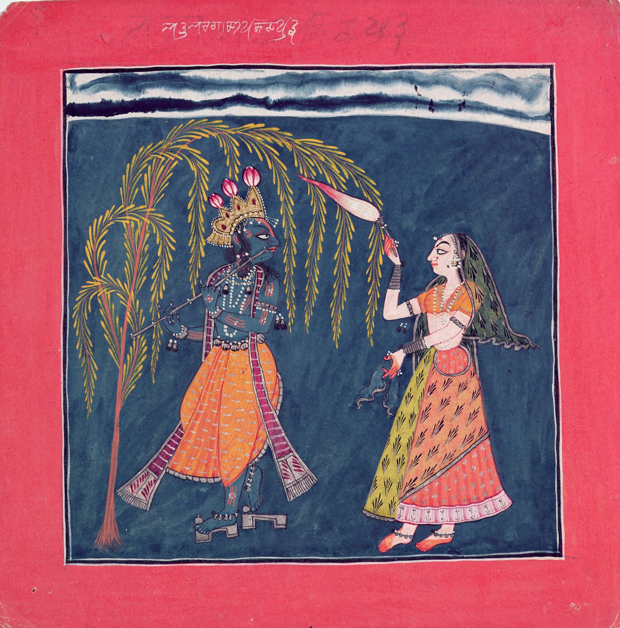 Krishna jouant de la flûte, de 