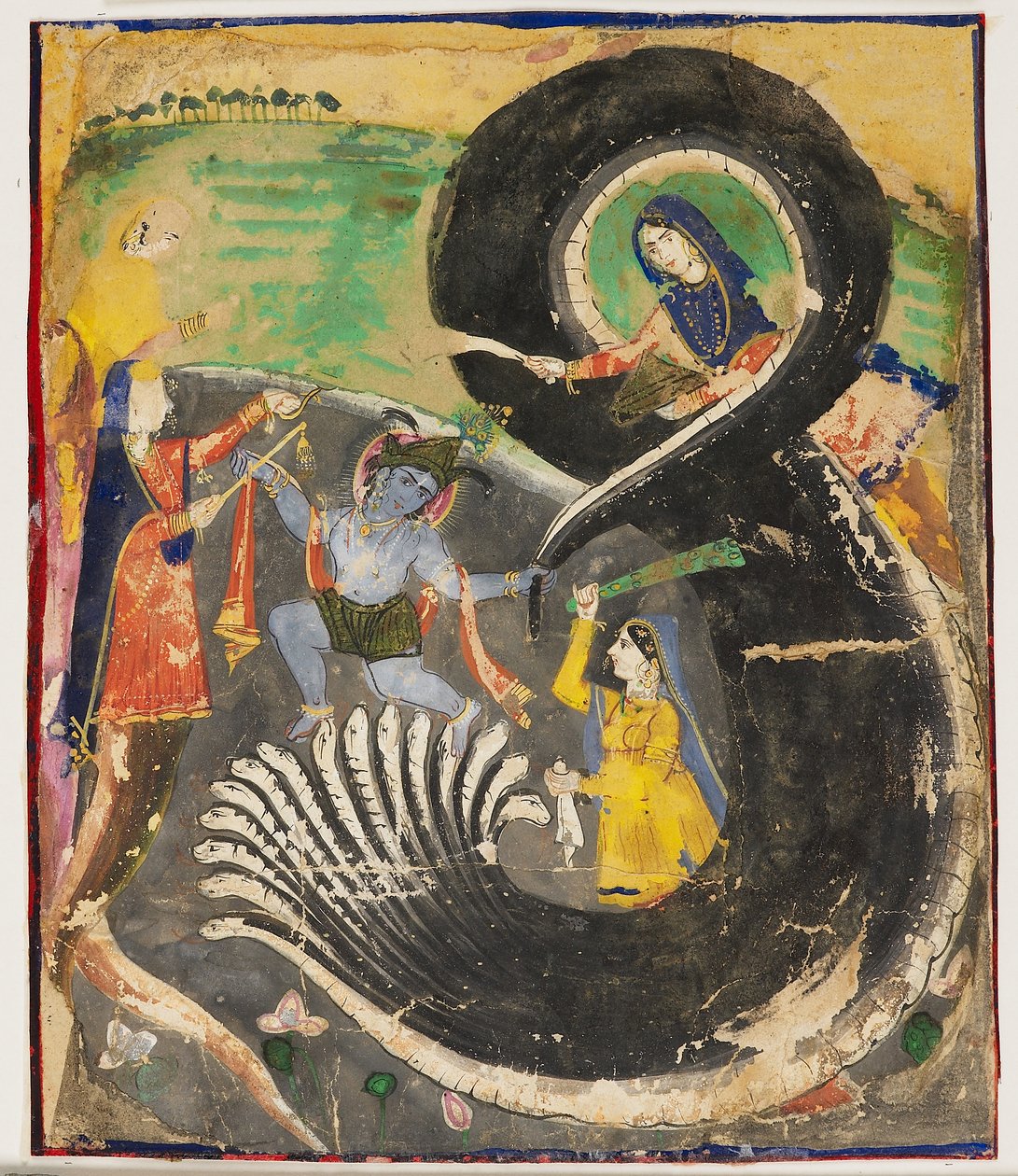 Krishna et le naga Kaliya - Pakistani School