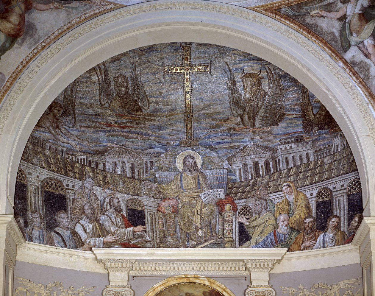 Christ en majesté entouré des Apôtres et des Saintes Pudentienne et Praxède, dans l