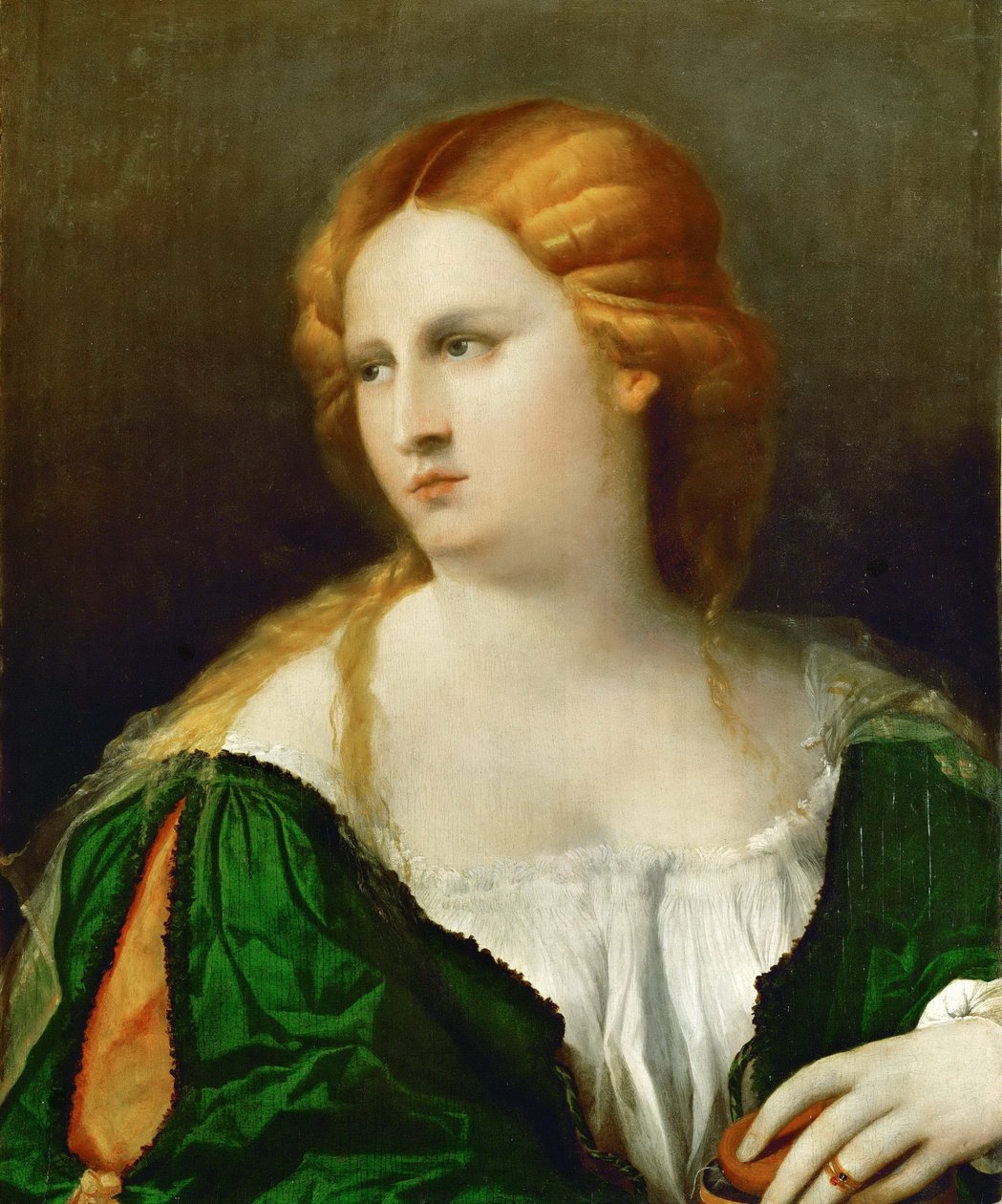 Jeune femme en robe verte - Palma il Vecchio