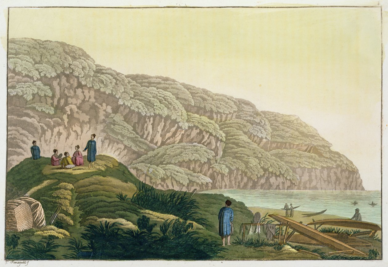 Le capitaine Cook (1728-79) en Alaska pendant son voyage - Paolo Fumagalli