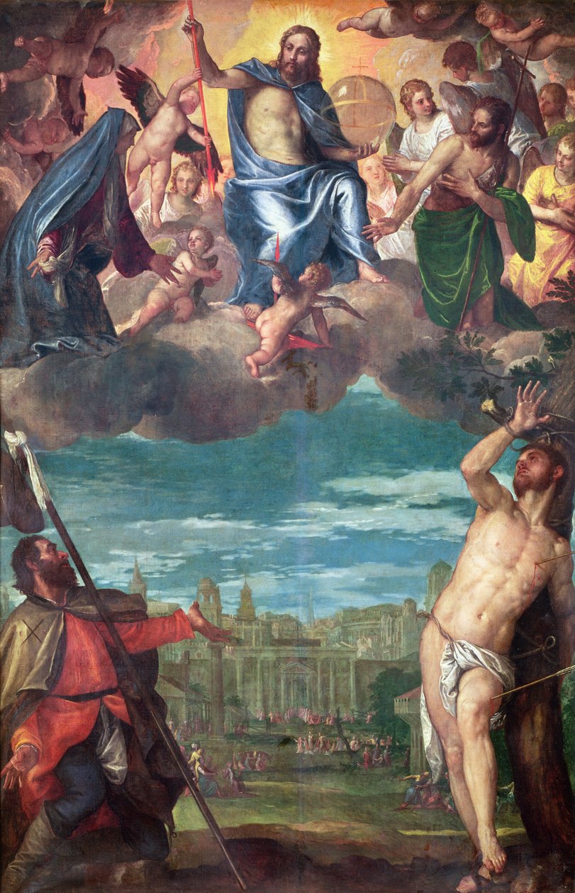 Christ arrêtant la peste avec les prières de la Vierge, Saint Roch et Saint Sébastien - Paolo Veronese