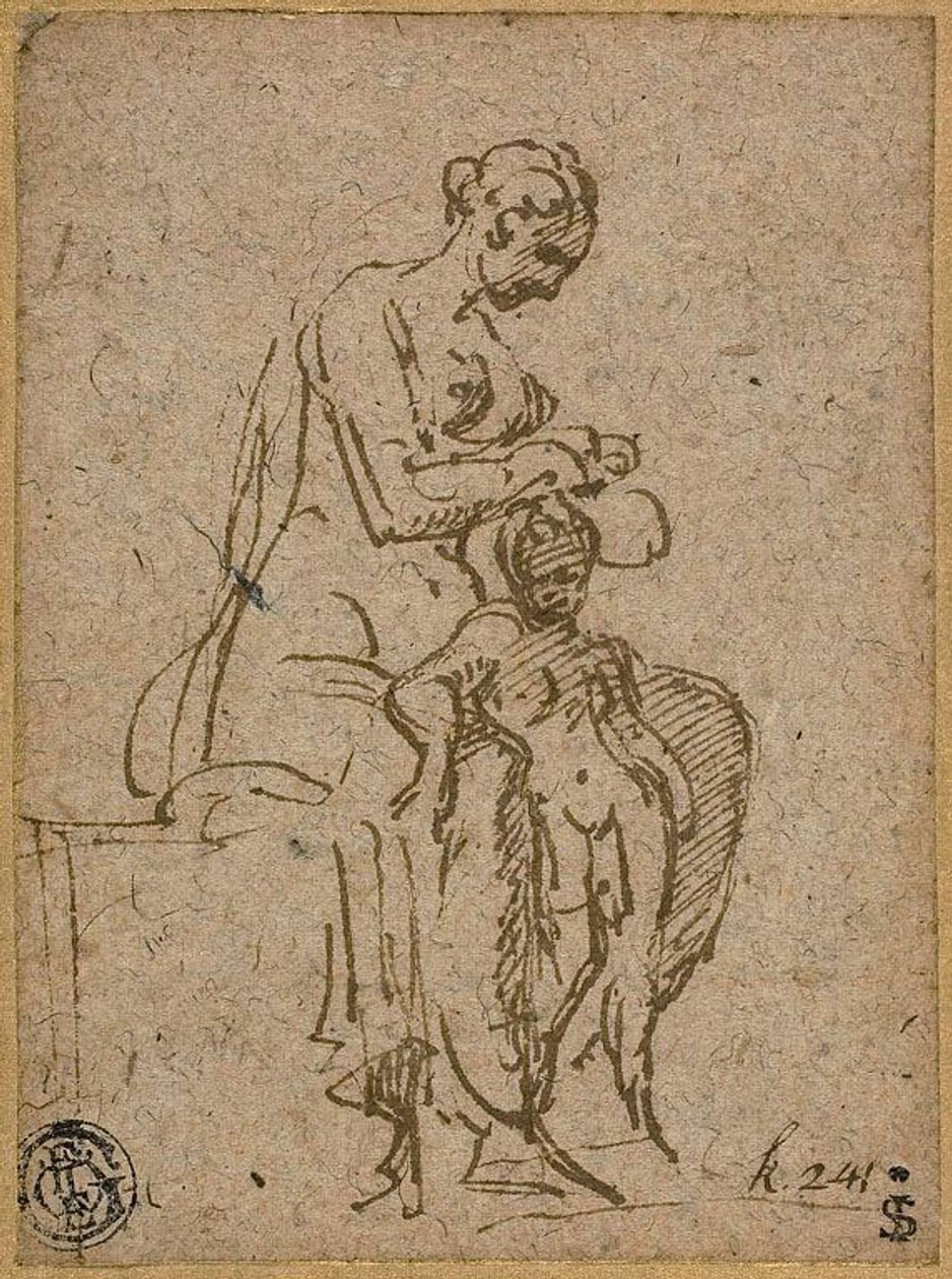 Femme épouillant un enfant - Parmigianino