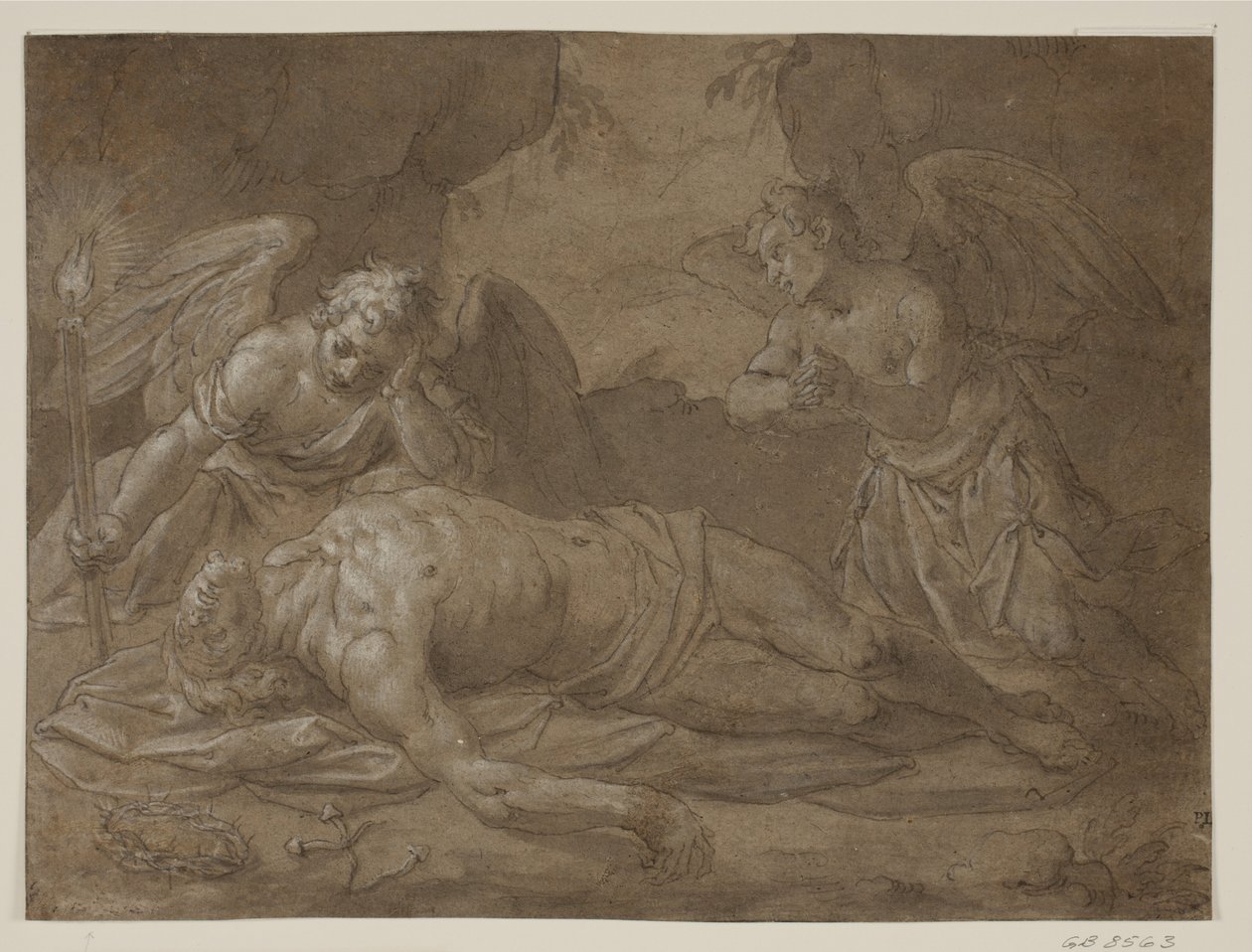 Le Christ mort pleuré par deux anges - Pasquale Ottino