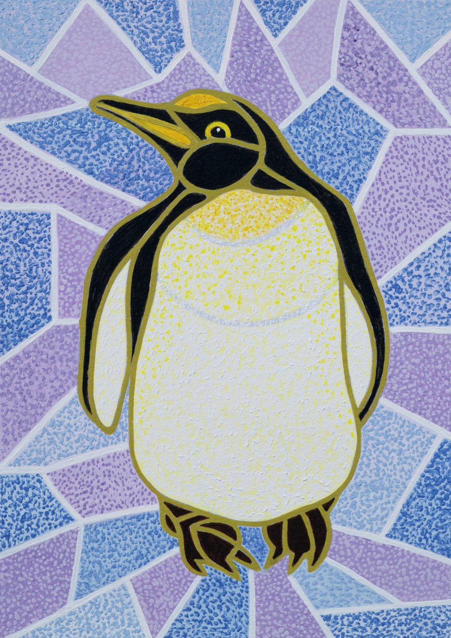 Pingouin sur le vitrail - Pat Scott