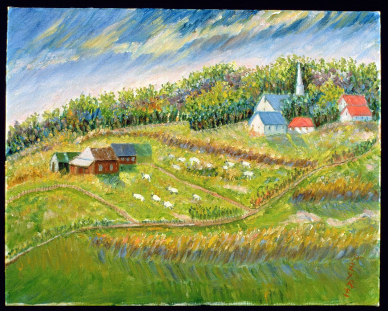Ferme avec moutons, Les Éboulements - Patricia Contemporary Artist Eyre