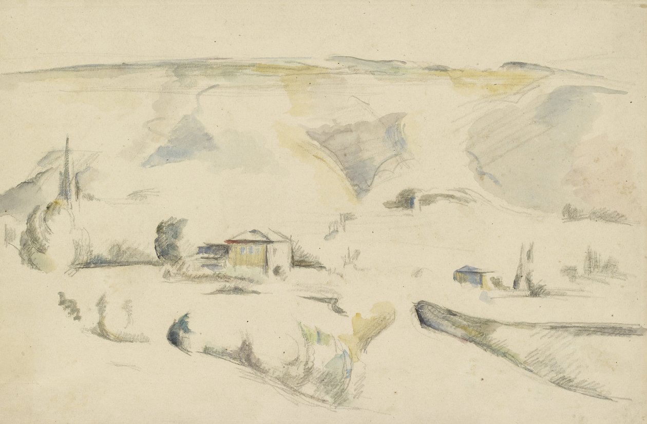 Vue à travers une vallée (recto) - Paul Cézanne