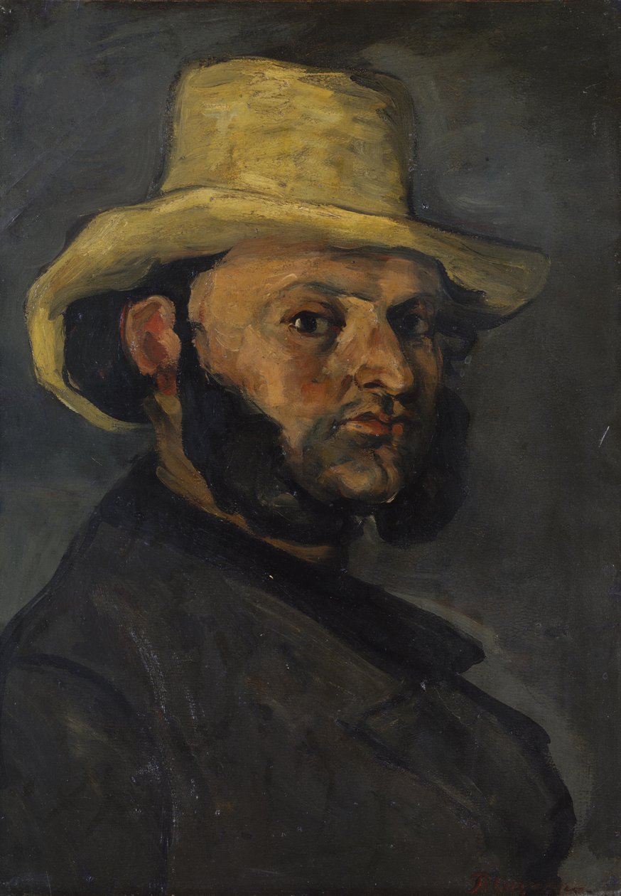 Gustave Boyer (né en 1840) avec un chapeau de paille - Paul Cézanne