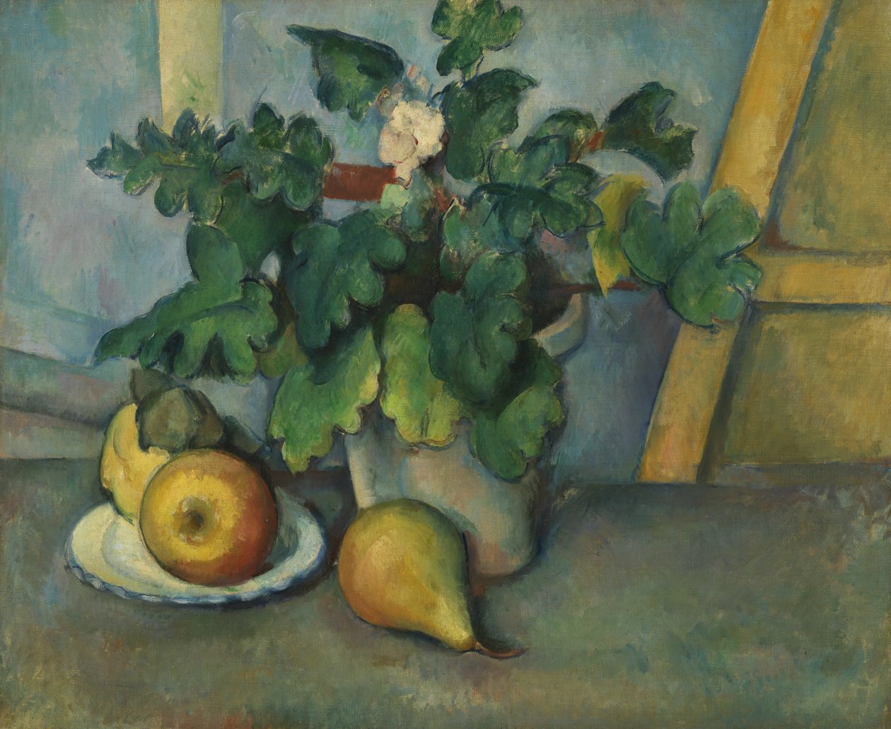 Pot de fleurs et poires, vers 1888-90 - Paul Cézanne