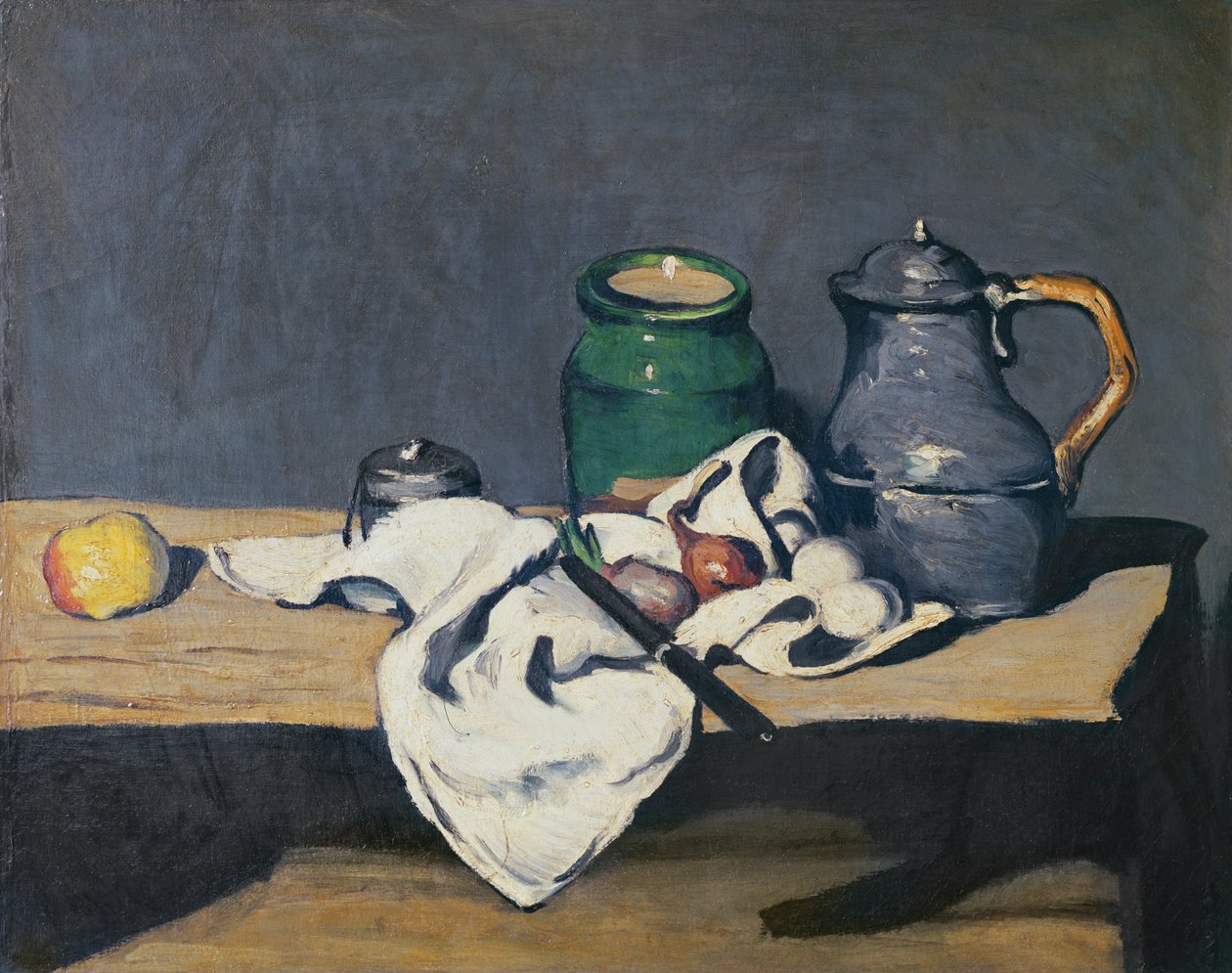 Nature morte avec une bouilloire en étain, 1869 - Paul Cézanne