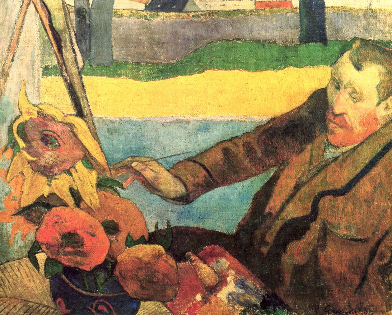 Portrait de Vincent van Gogh peignant des tournesols - Paul Gauguin