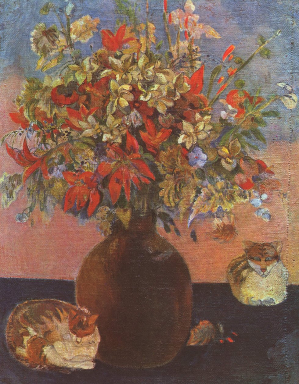 Fleurs et chats - Paul Gauguin