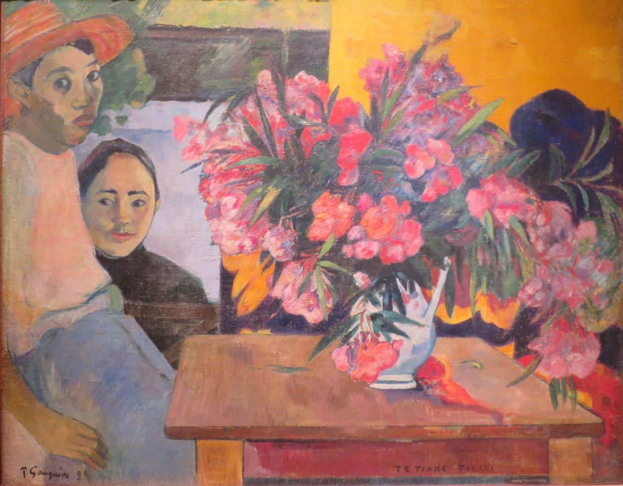 Grand bouquet de fleurs avec des enfants tahitiens - Paul Gauguin