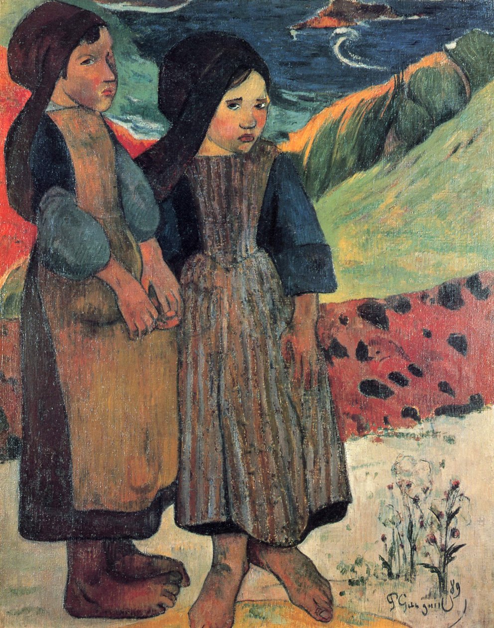 Petites Bretonnes au bord de la mer - Paul Gauguin