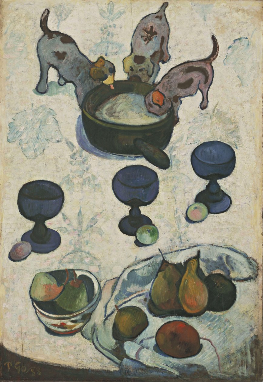 Nature morte avec trois chiots - Paul Gauguin